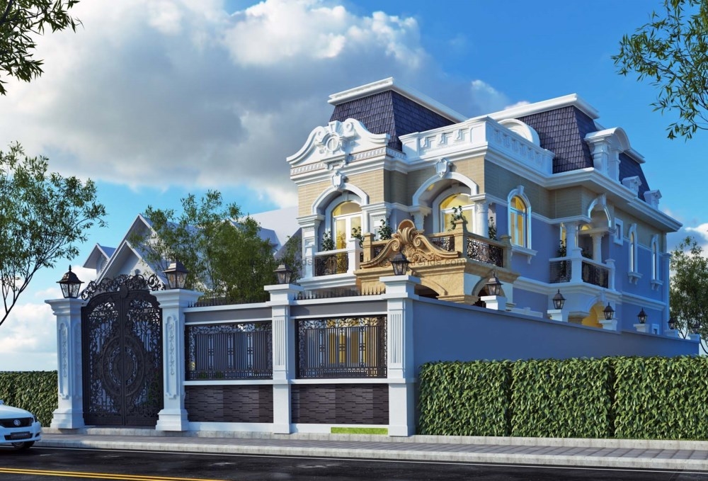 Mẫu biệt thự 2 tầng kiểu Pháp